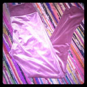 Pink velvet pants